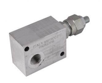 Overload valve 35 LPM 3/8 "BSP 5-50 BAR; Allen screw